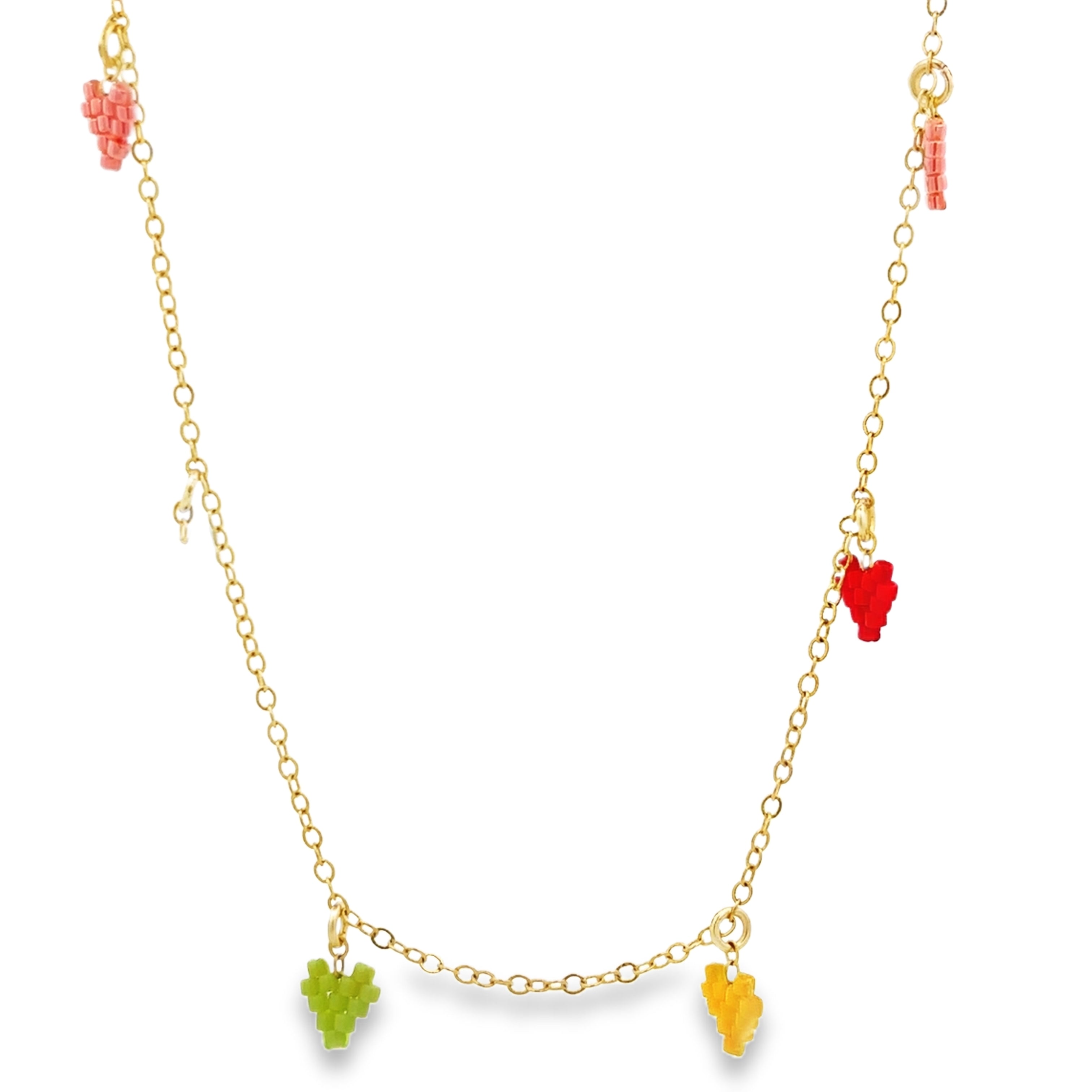 BODY CHAIN GOLD CHAIN HANGING MULTICOLOR HEARTS