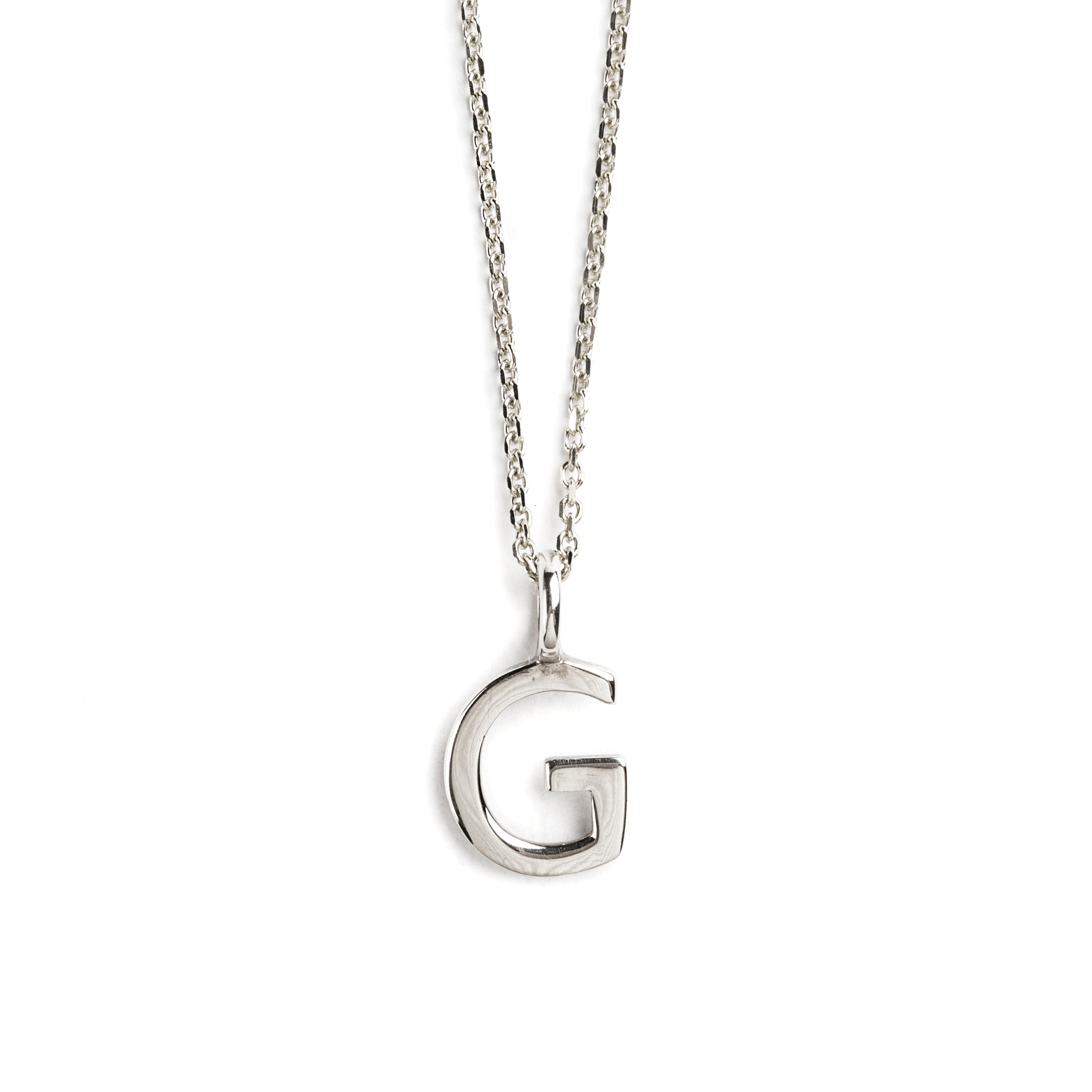 DIJE LETRA G DE ORO BLANCO DE 14K