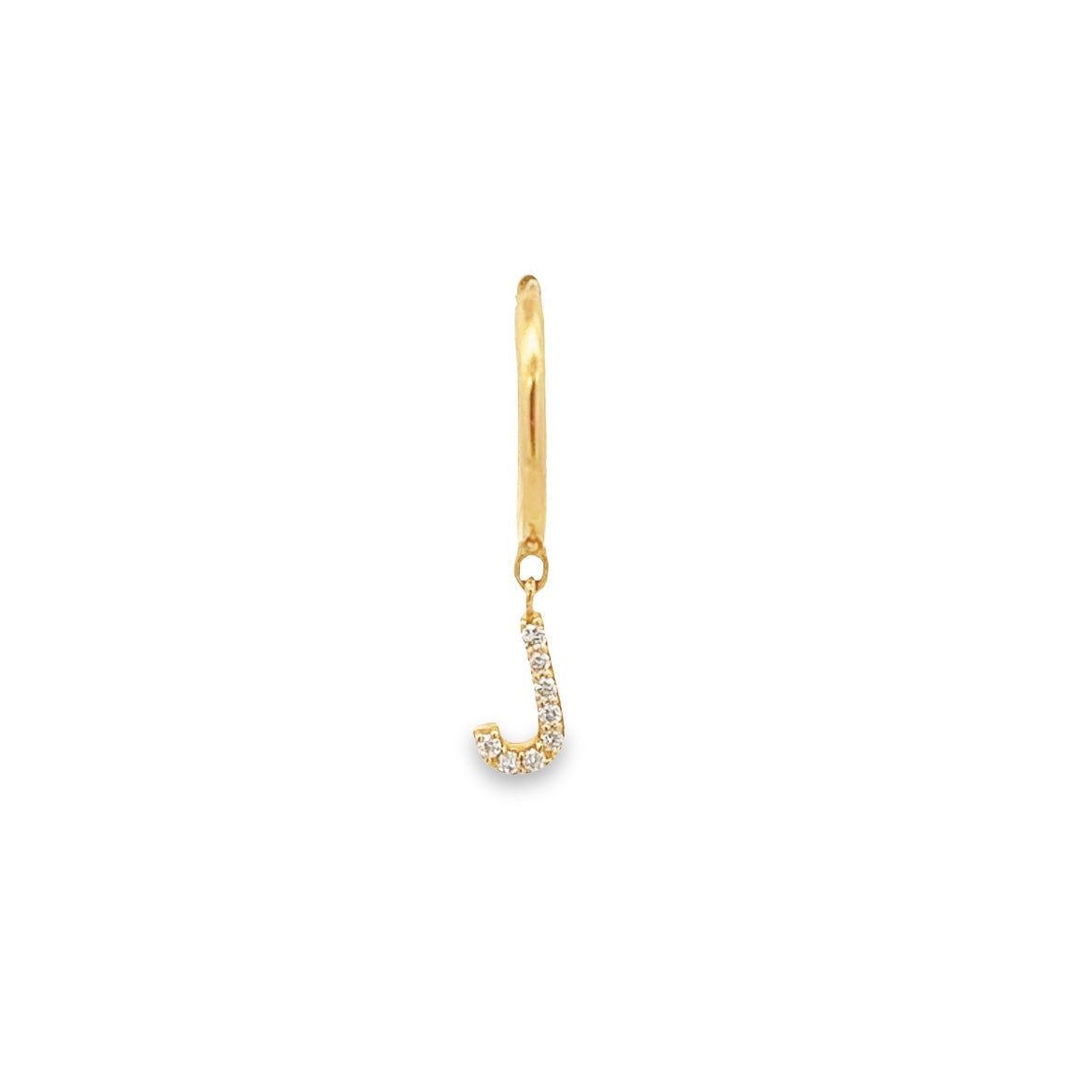 14KY EARRING LETTER J