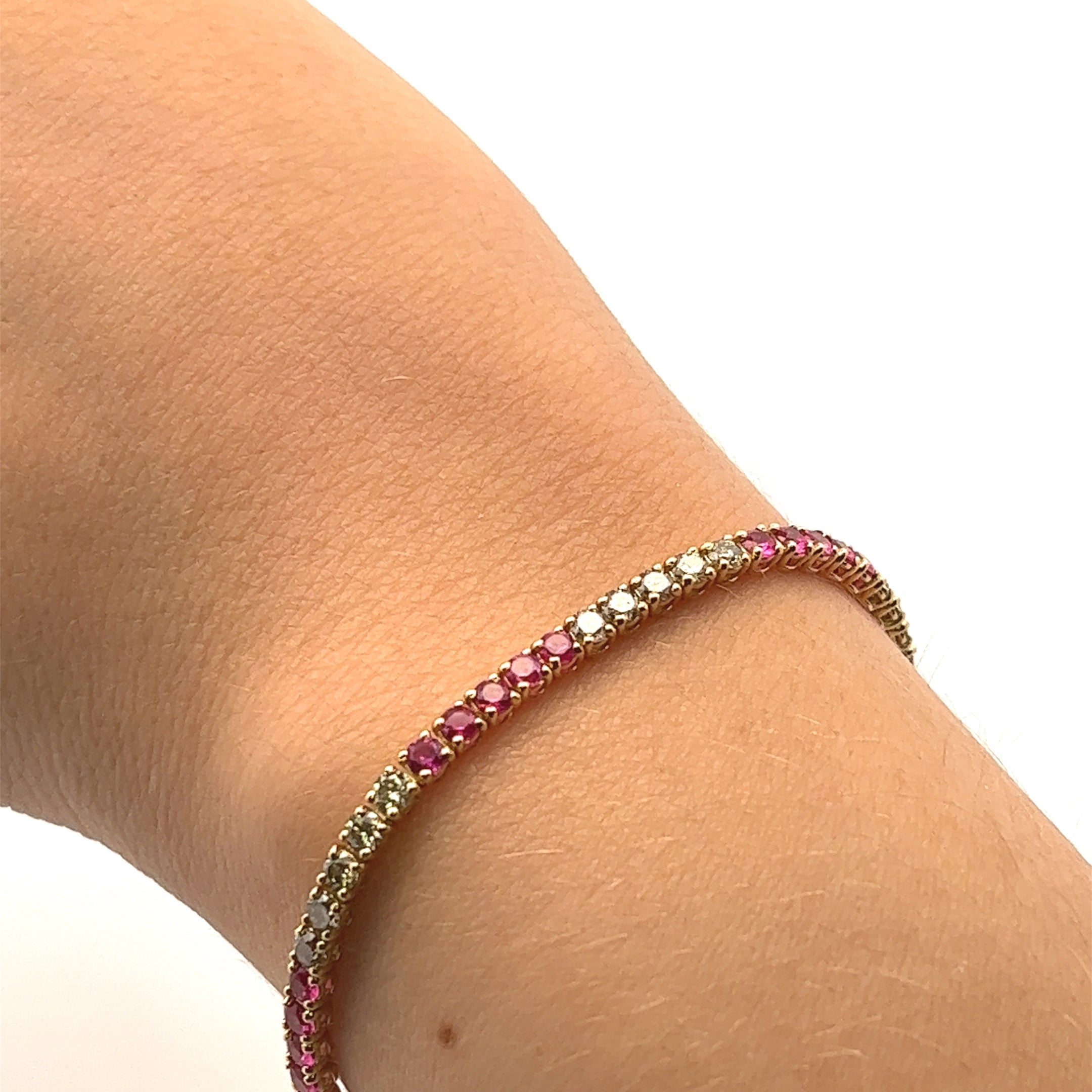 D2.25 14KY PINK SAPPHIRE 2.75CT TENNIS BRACELET