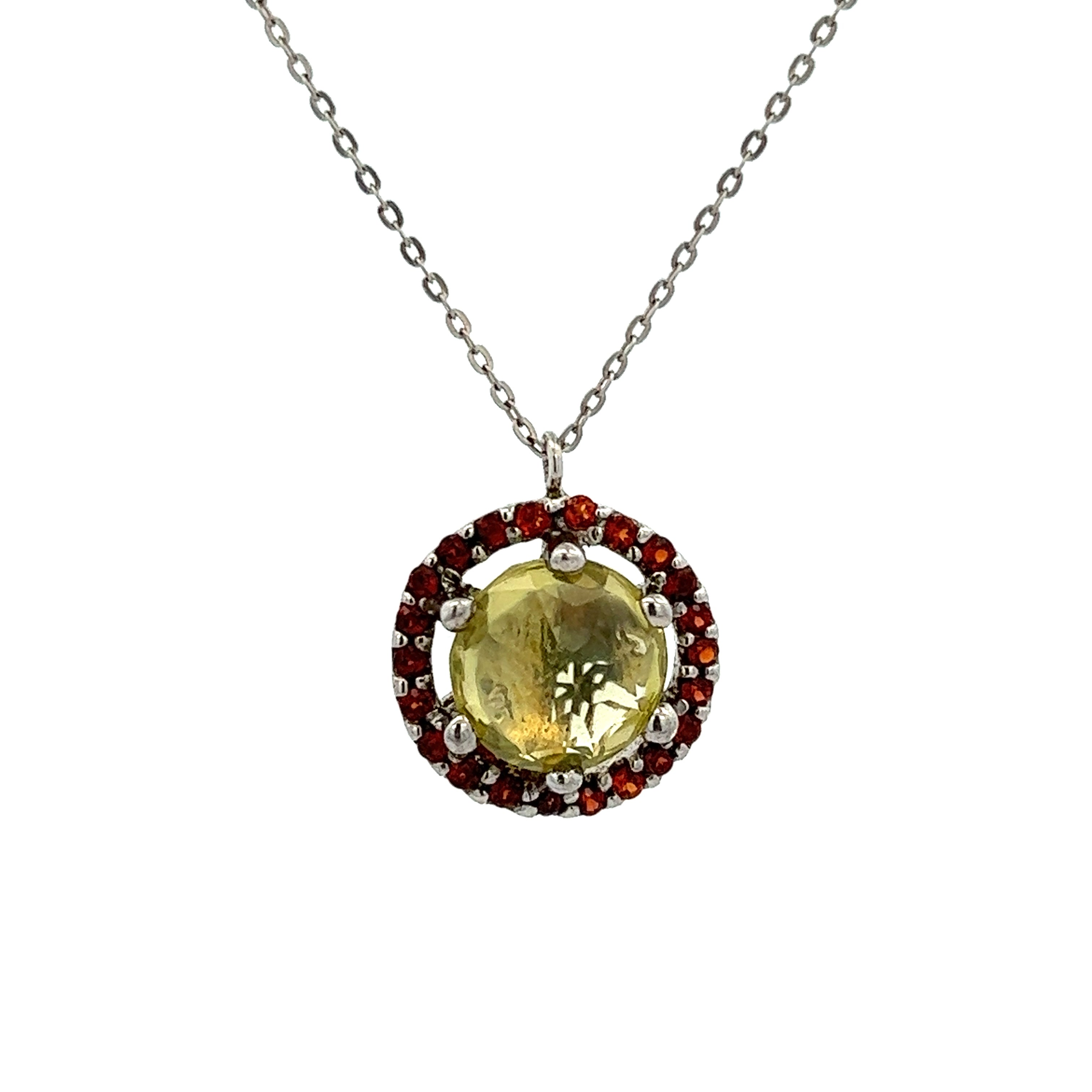 PENDANT LEMON QUARTZ GARNET