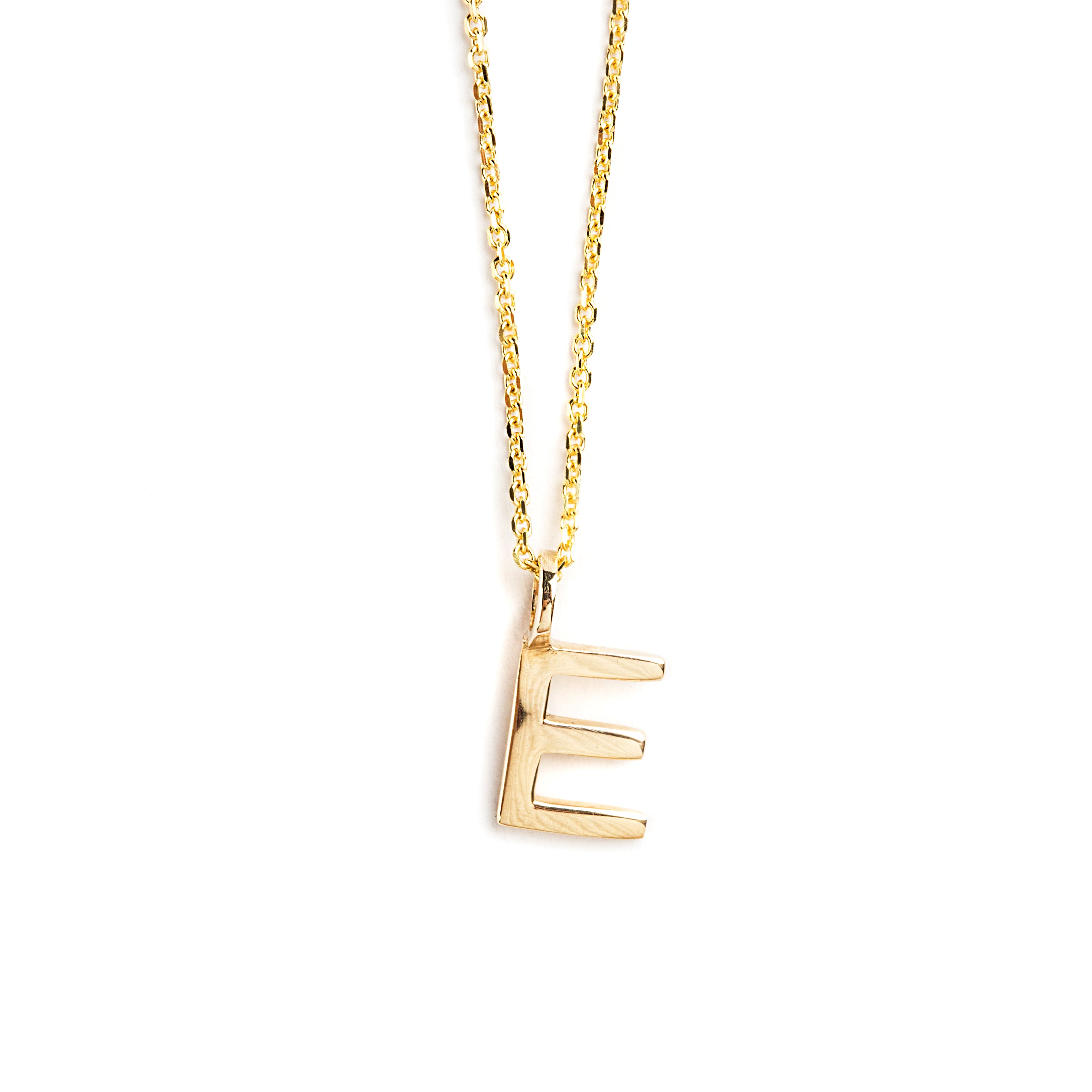 DIJE LETRA E DE ORO AMARILLO DE 14K