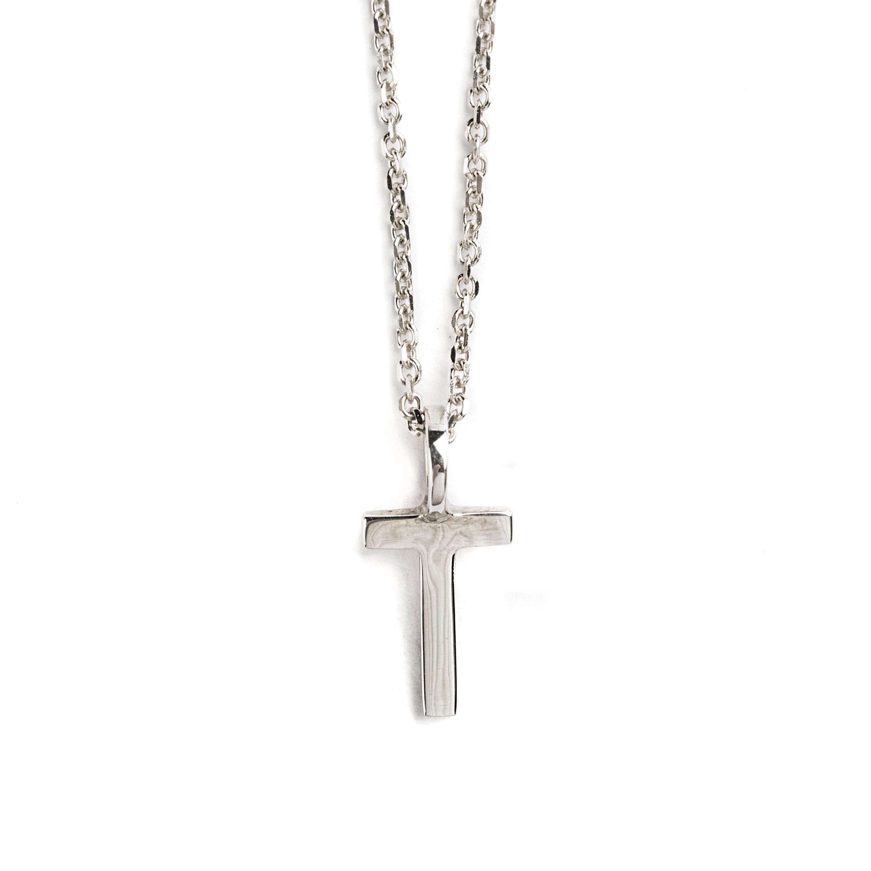 DIJE LETRA T DE ORO BLANCO DE 14K