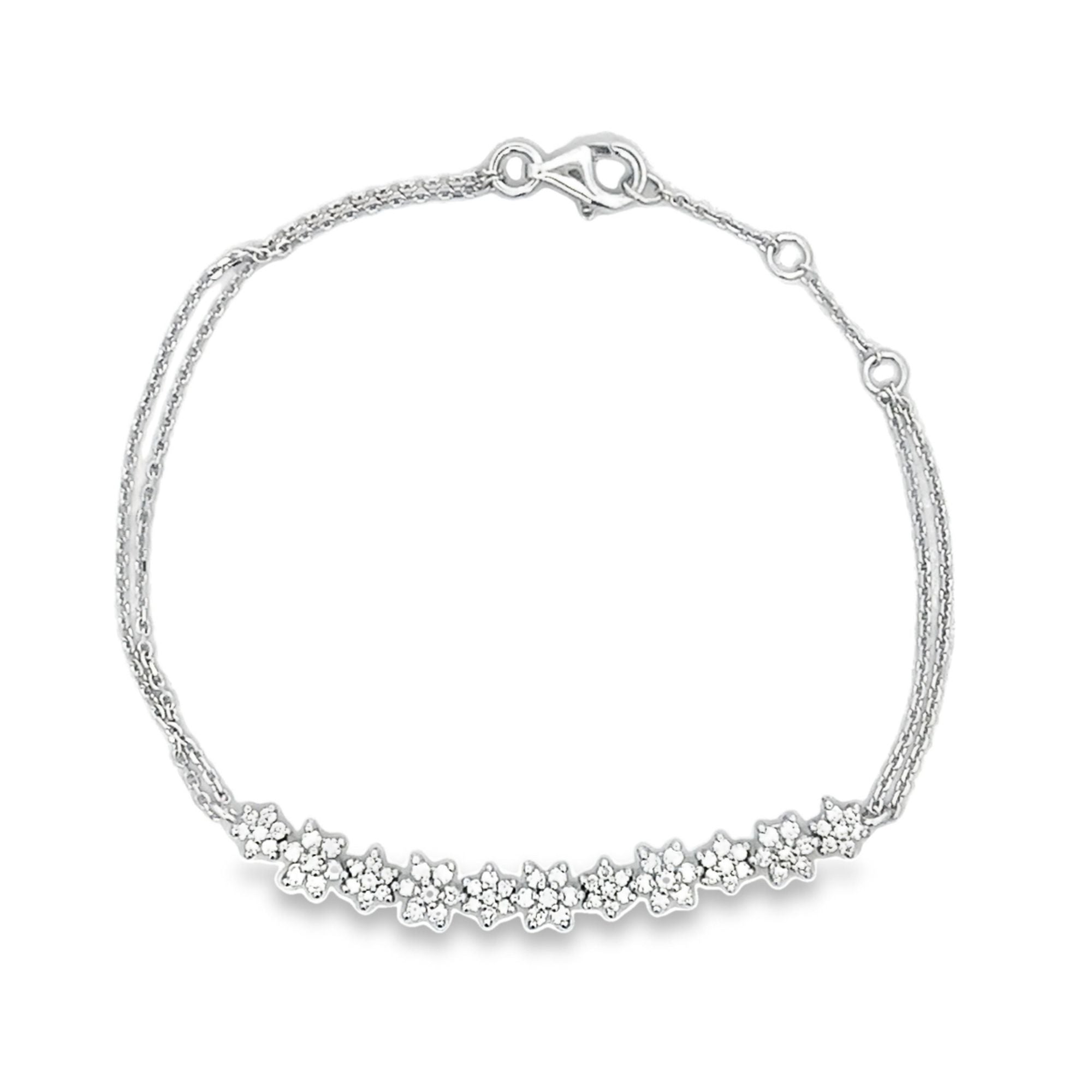 D0.51CT 14KW BAR FLOWER BRACELET