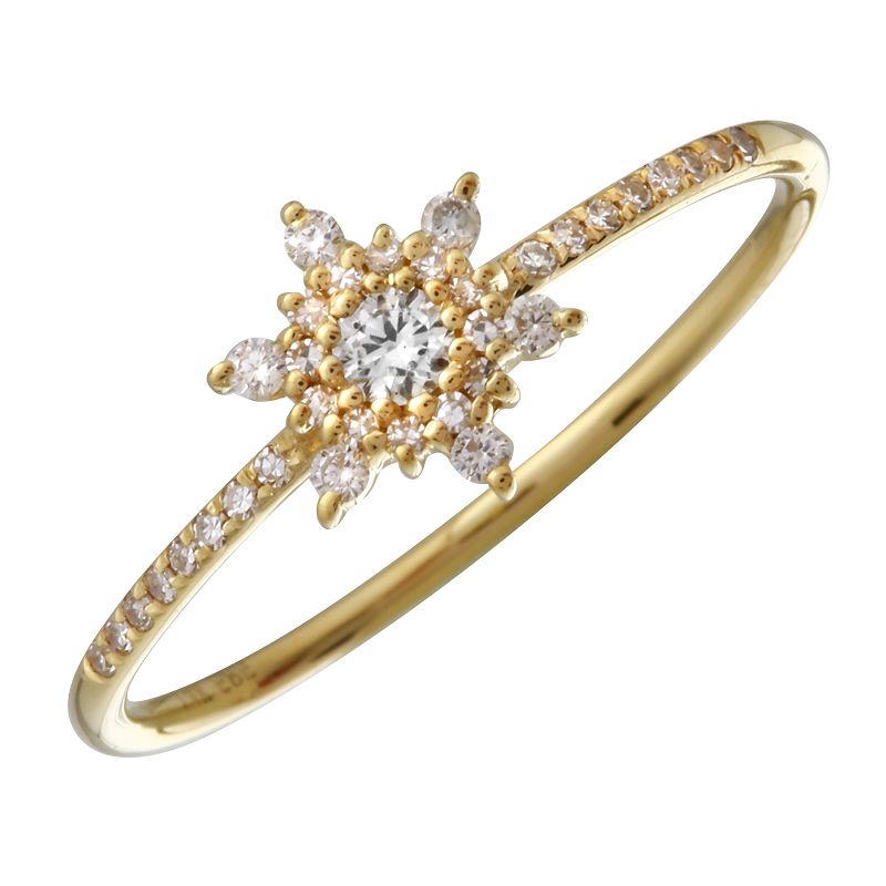 D0.10CT 14KY FLOWER SEMINFINITY RING T6.5