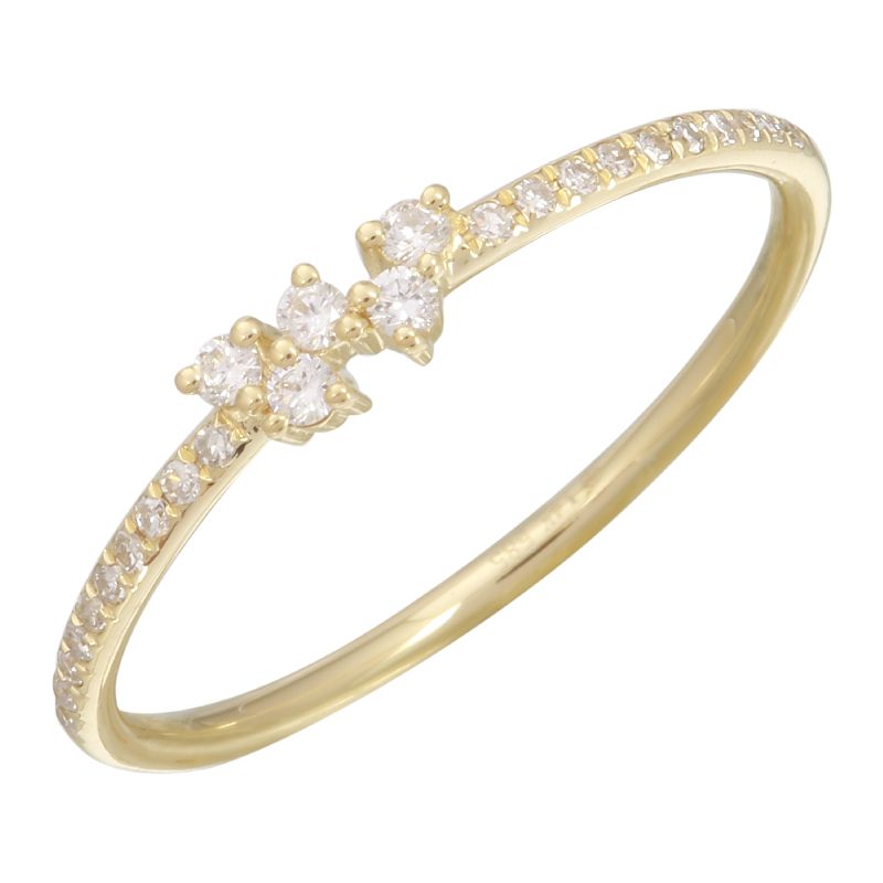 D0.12CT 14KY CLUSTER SEMINFINITY RING T6.5