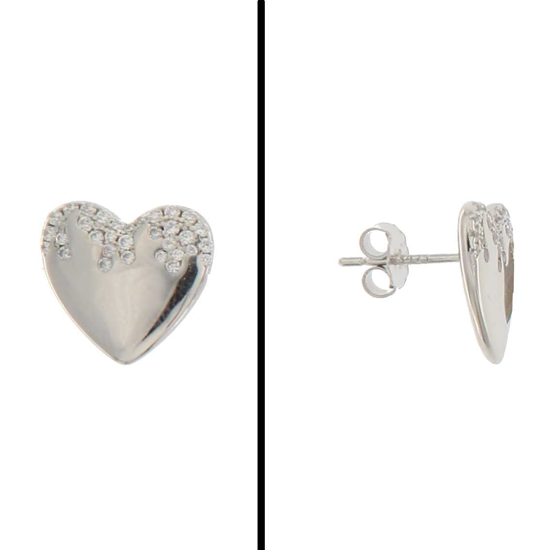 925SL HEART SMOOTH CZ EARRINGS