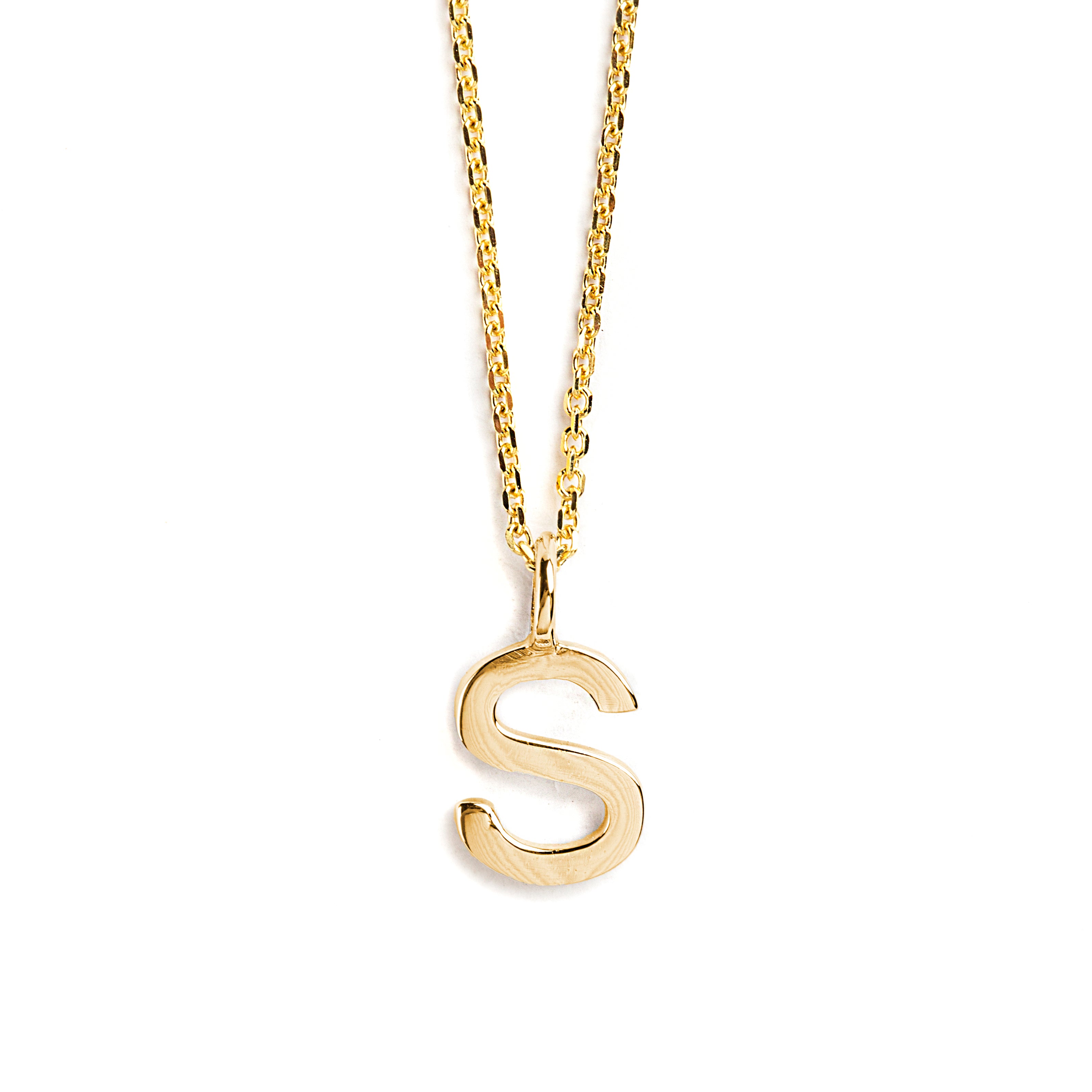 DIJE LETRA S DE ORO AMARILLO DE 14K