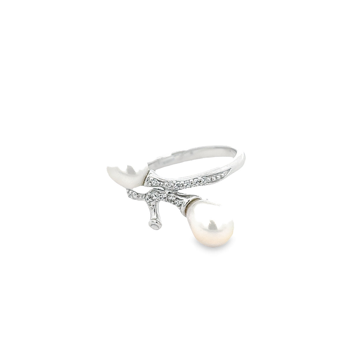 WHITE PEARL RING SET IN 925 SILVER