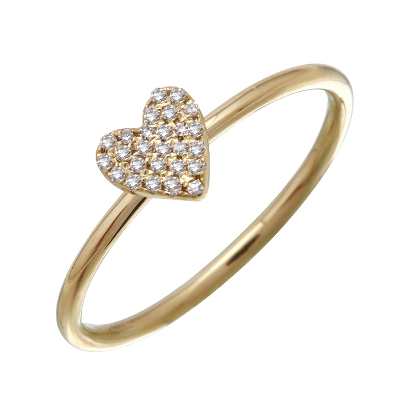 D0.05CT 14KY MINI HEART SOLITARY RING T6.5