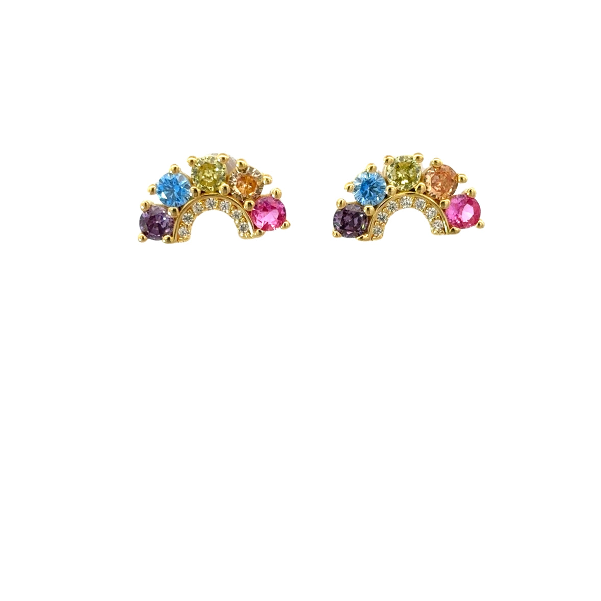 RAINBOW STUD IN 925 GOLD PLATED