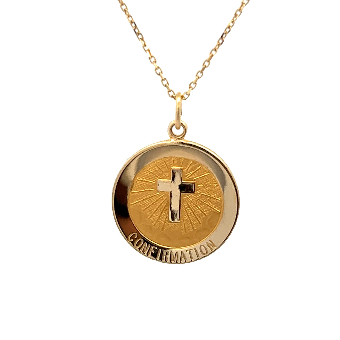 14KY ROUND CONFIRMATION CROSS MEDAL