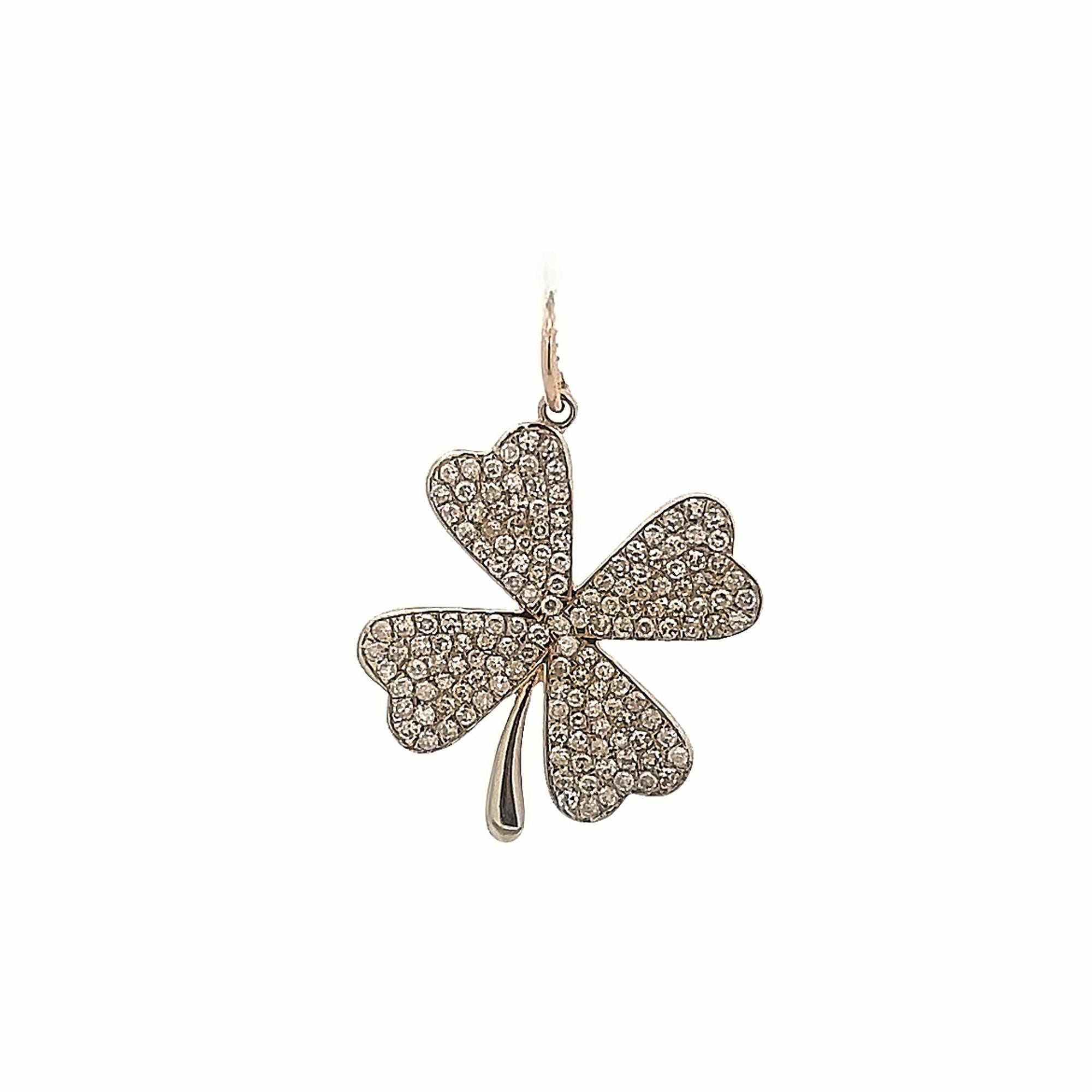D0.62CT 14KY CLOVER PAVE PENDANT