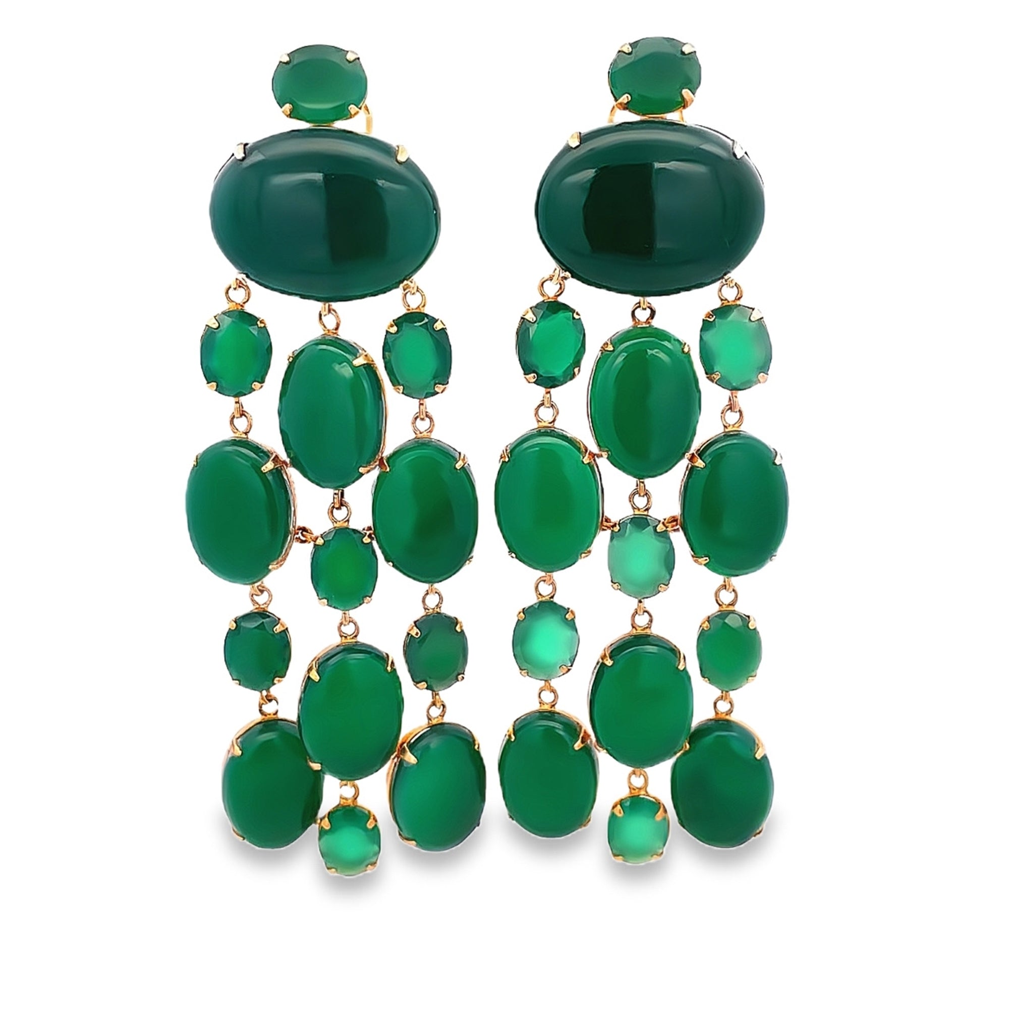 EARRINGS SET WITH CABACHON LONG OF CASCADE