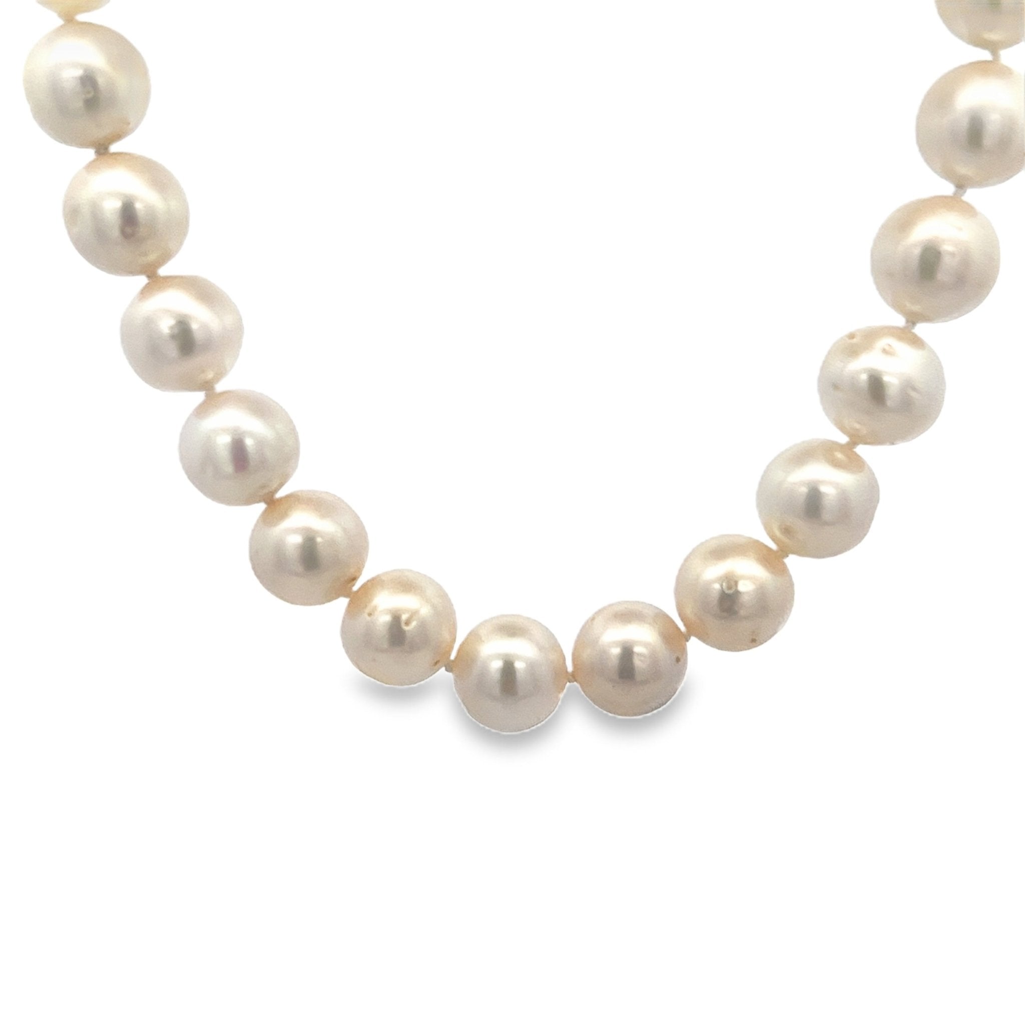 WHITE PEARL STERLING SILVER CLASP 12MM 18INCH NECKLACE - C'SANTOS