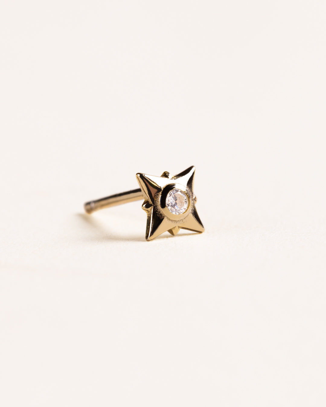 925 GOLD PLATED STAR PIERCING WITH CRYSTAL