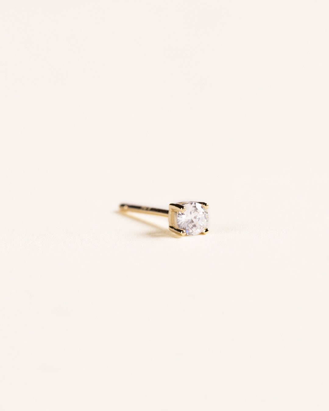 925 GOLD PLATED SINGLE CRYSTAL PIERCING