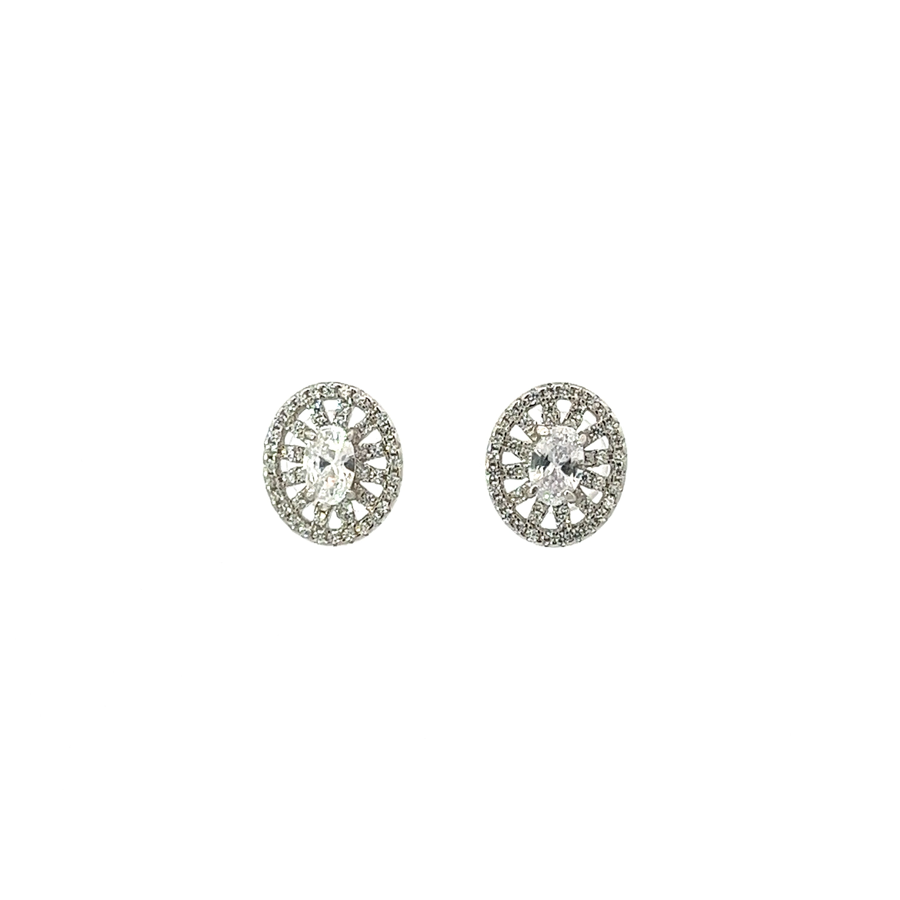 925 SILVER STUD EARRINGS WITH CRYSTALS