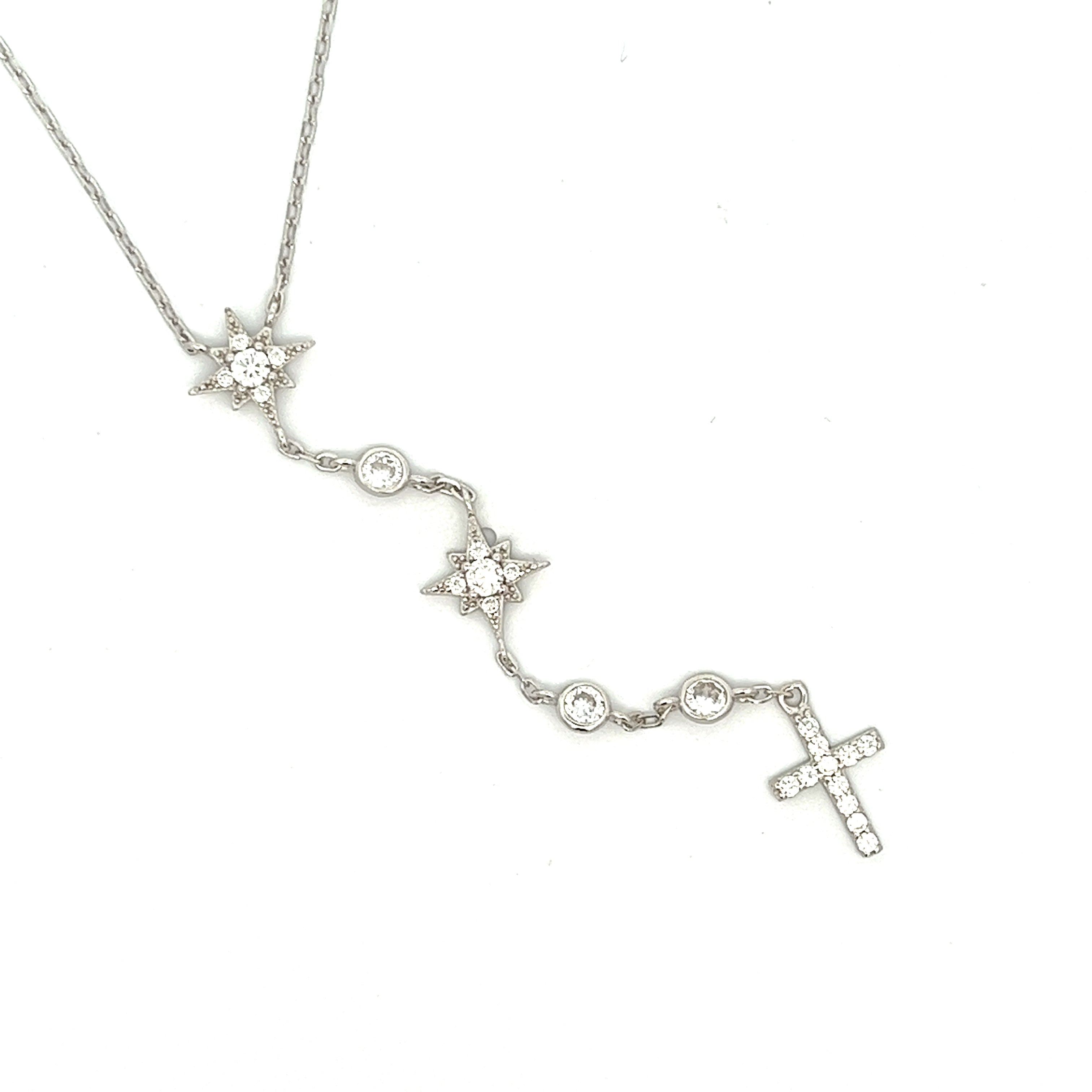 925 SILVER STAR AND CROSS PENDANT