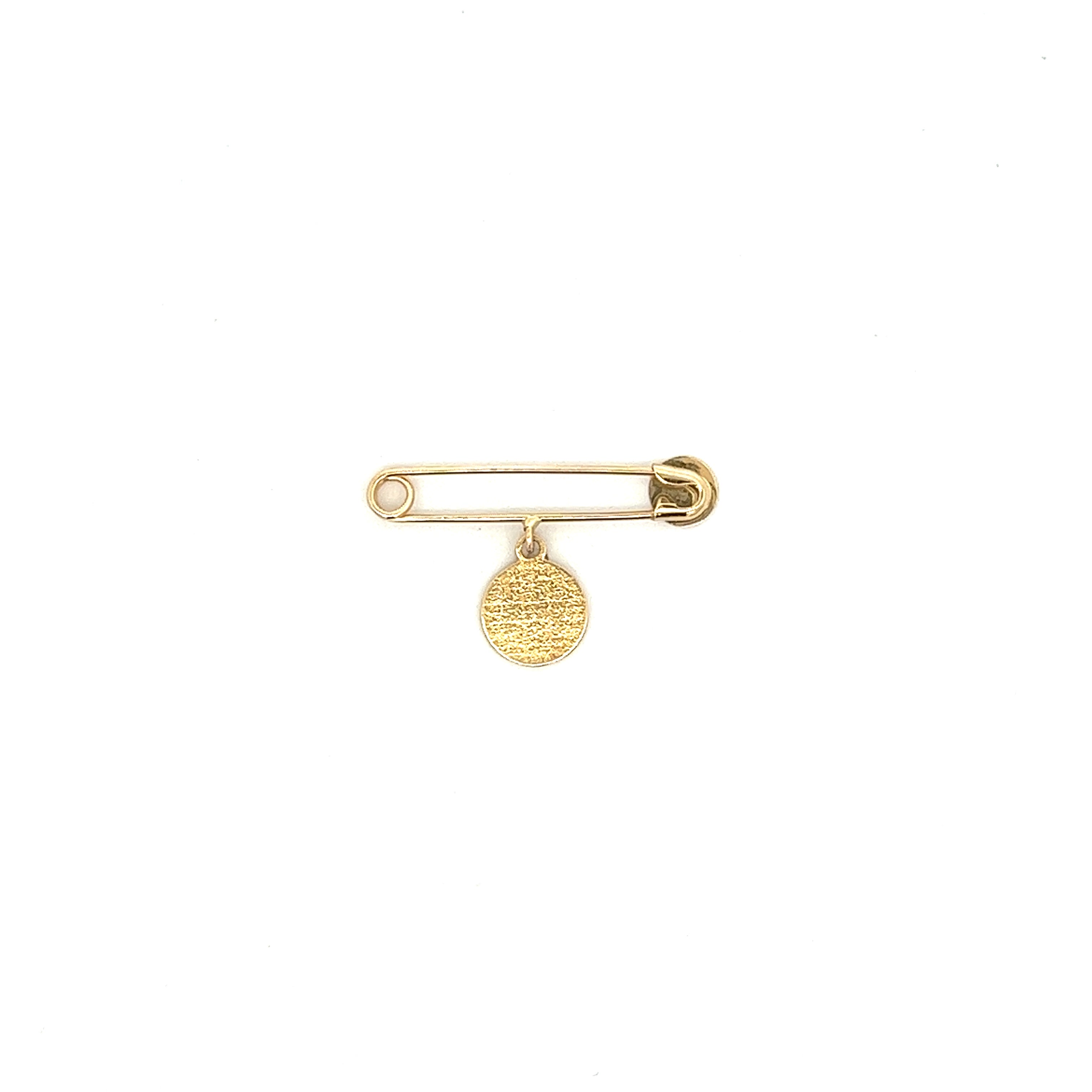 14K GOLD PIN WITH GUARDIAN ANGEL MEDAL