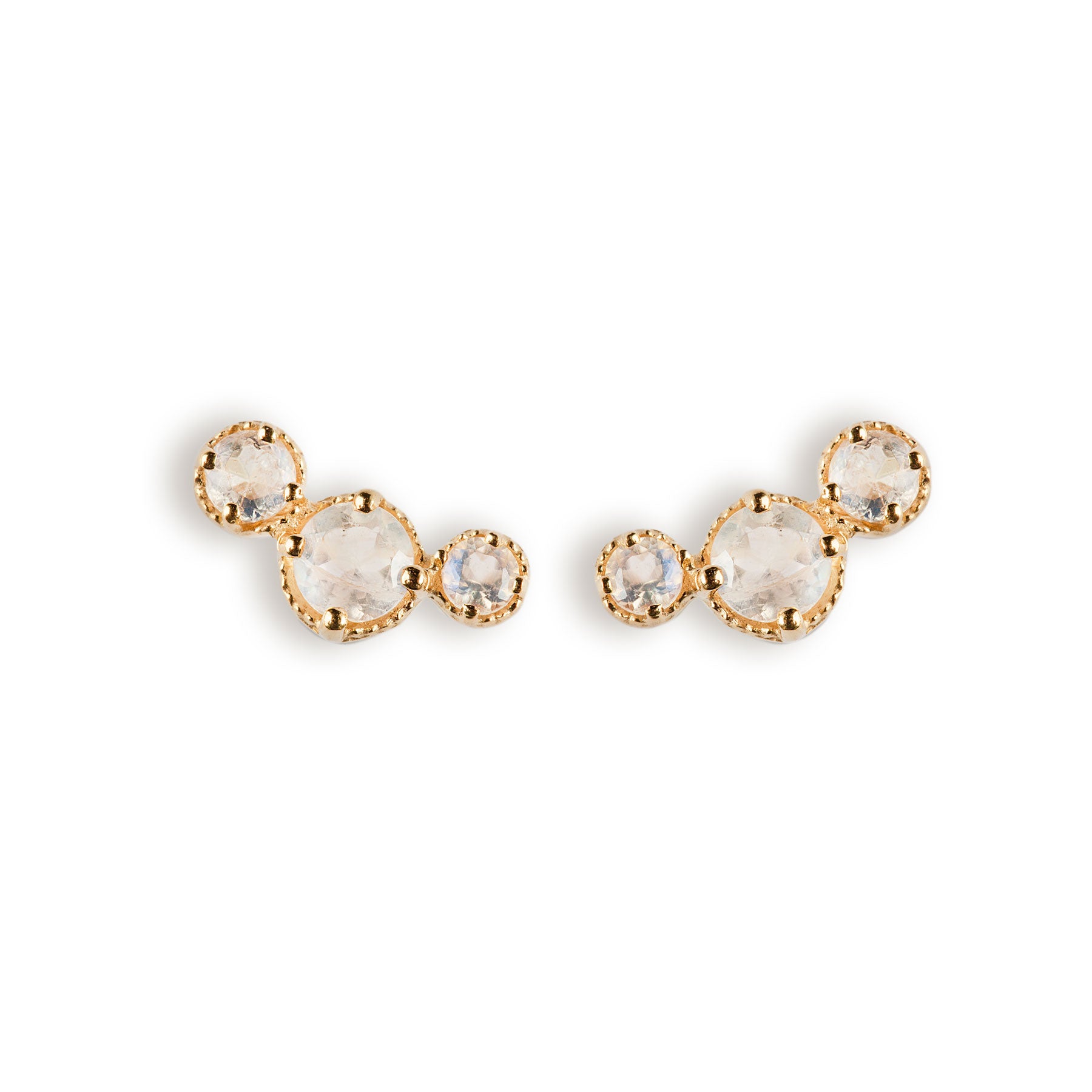 MOONSTONE EARRINGS SET IN 925 SILVER GOLD PLATED