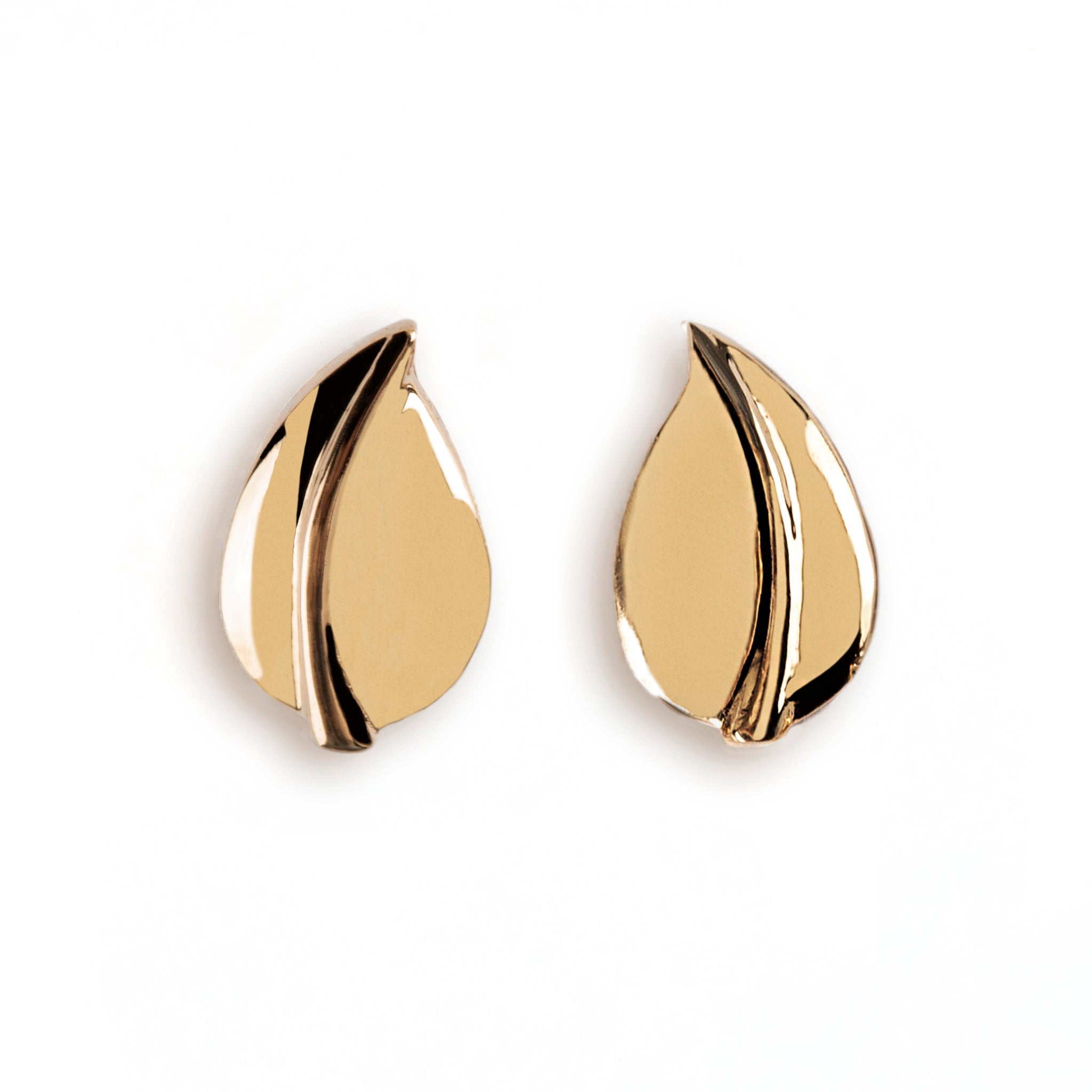 ARETES DE HOJA EN ORO AMARILLO 14K - C'SANTOS