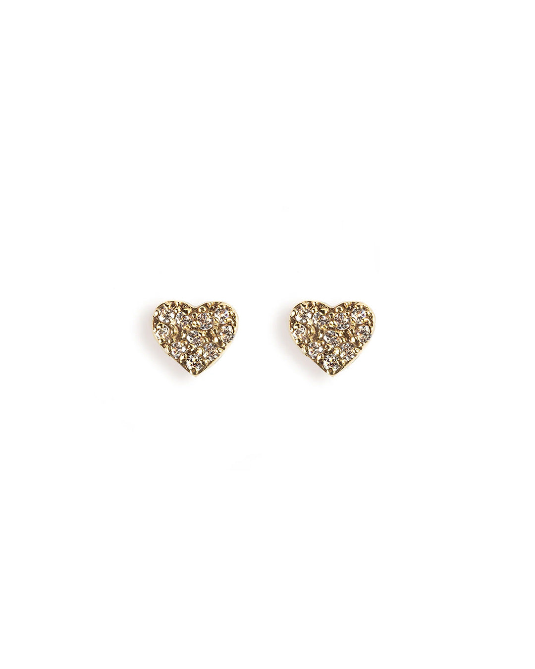 14K HEART EARRINGS WITH CRYSTALS