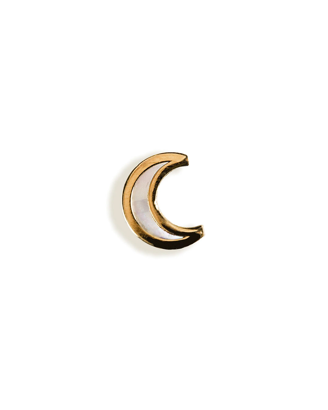 14K GOLD MOON PIERCING WITH MOTHER OF PEARL