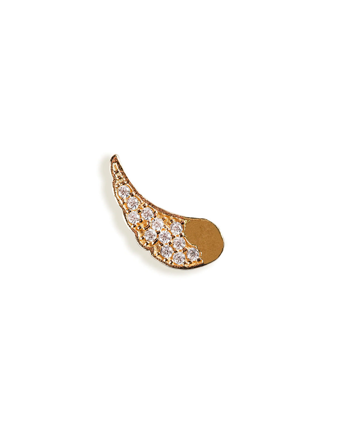 WING PIERCING WITH CRYSTALS SET IN 14K YELLOW GOLD
